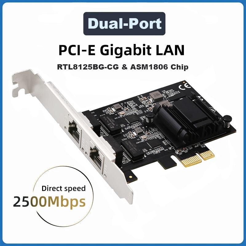 PC 1/2 Ʈ 2.5G PCI-E-RJ45 Ʈũ ī, RTL8125 ..